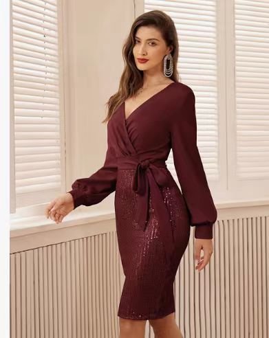 Sheath Fishtail High-end Temperament Host Off-the-shoulder Evening Dress - Image 7