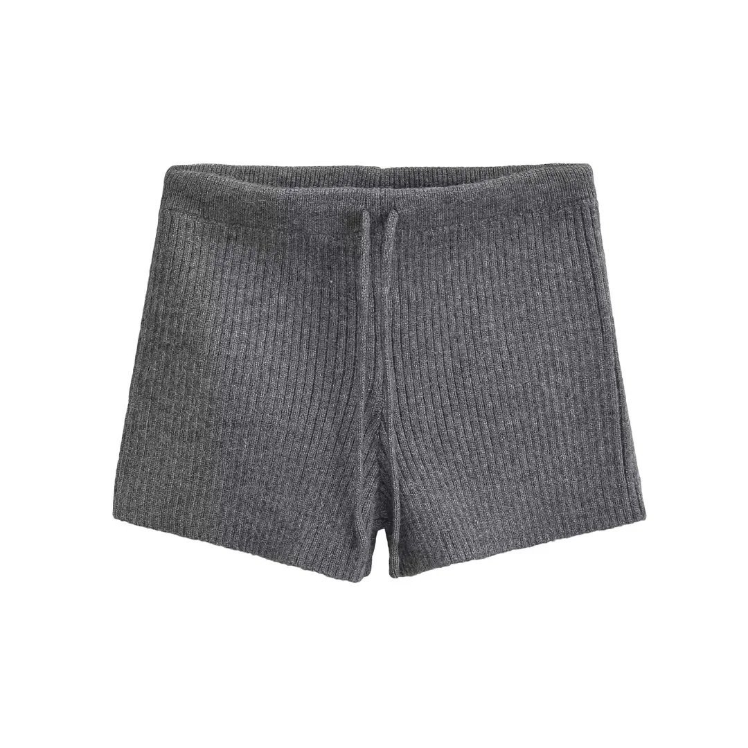 Elastic Elastic Hip Knitted Shorts Women's Knitted Shorts - Image 3