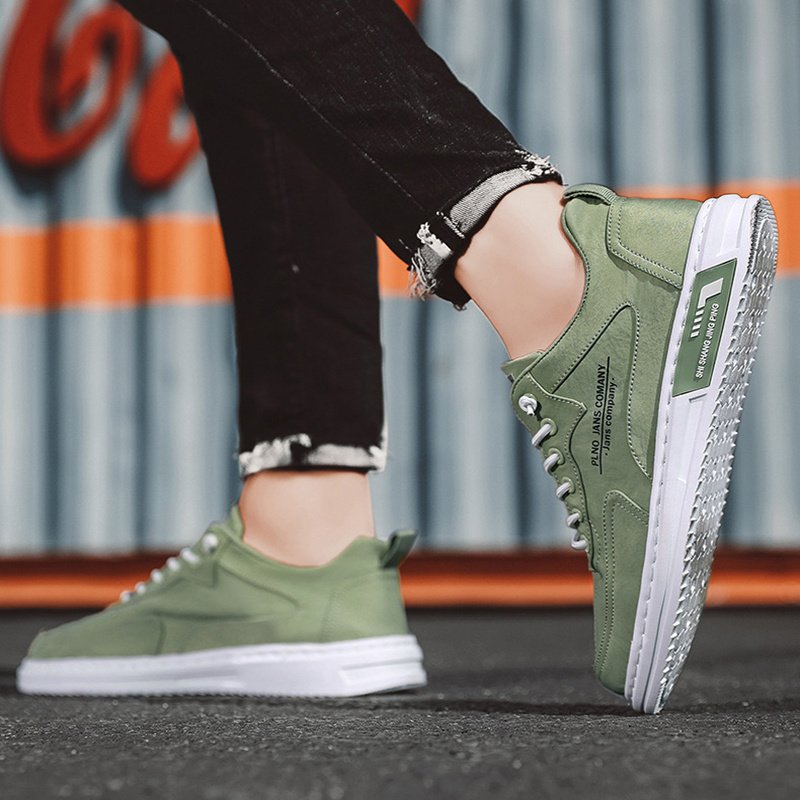 Men Sneakers Lace-up Letter Print Platform Canvas Shoes Sports - Image 6