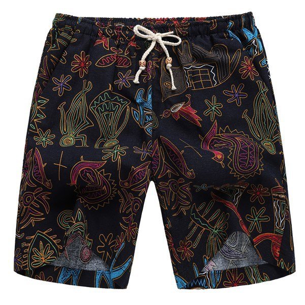 Linen printed five-minute shorts - Image 2