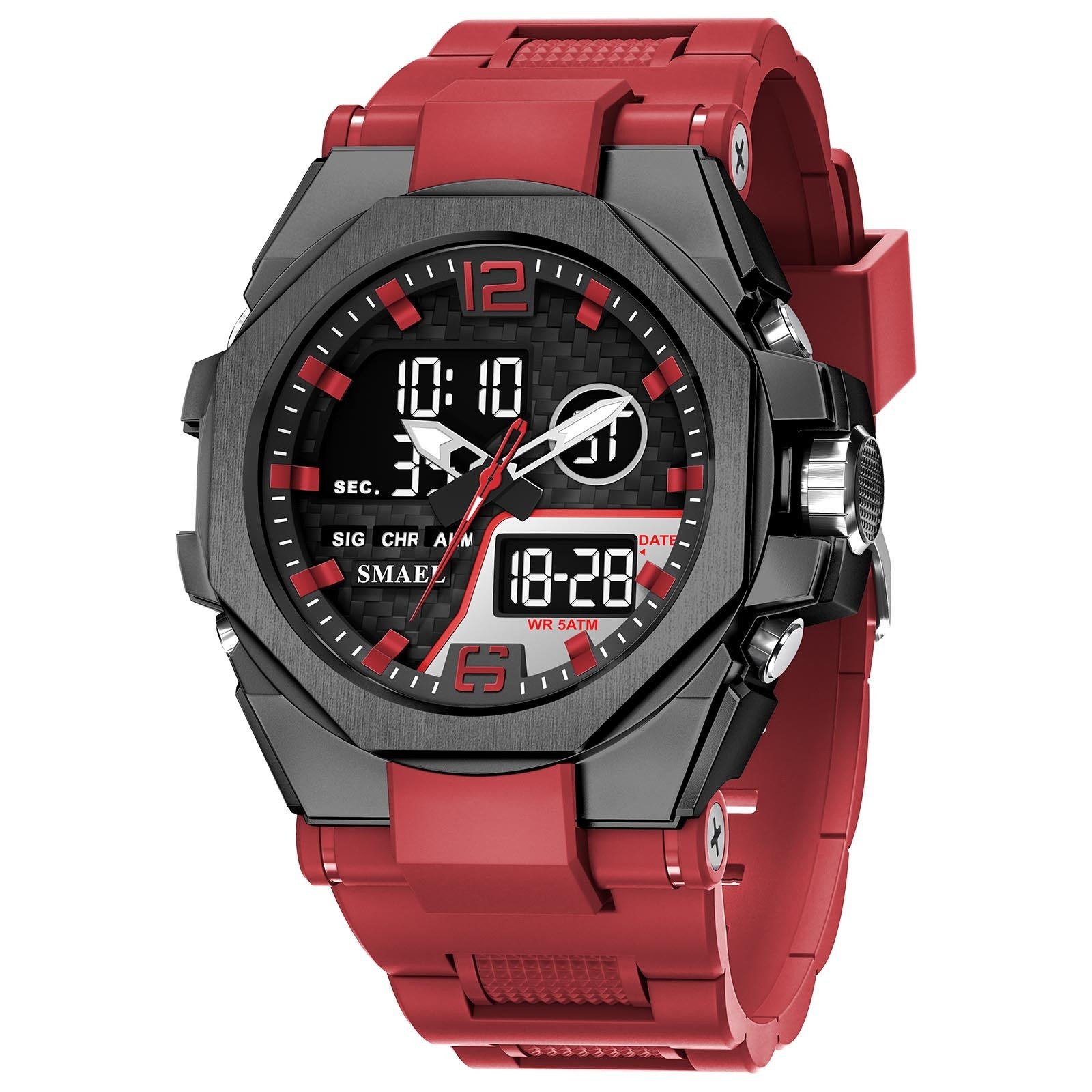 Mens Sports Outdoor Tactical Alloy Dual-Display Watch - Image 7