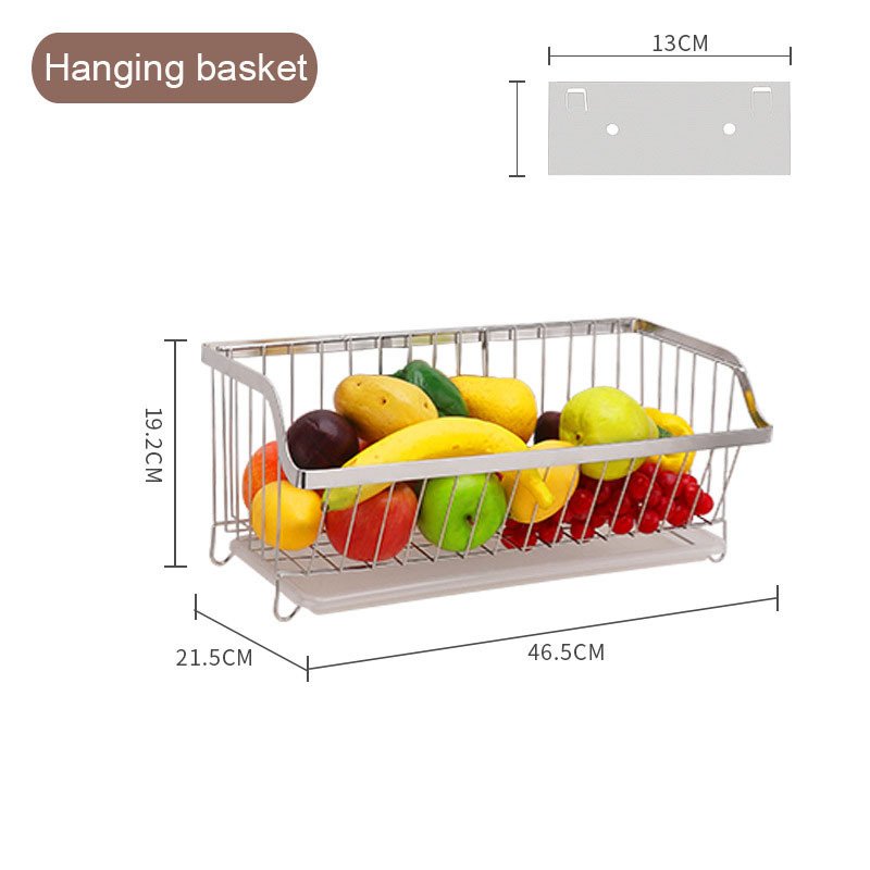 Stainless Steel Non-perforated Wall Hanging Bowl Drain Rack Pot - Image 7
