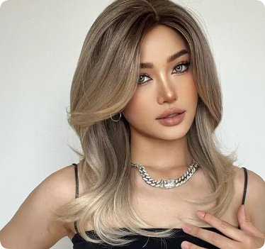 Mid-length Platinum Gradient Color Full-head Wig Chemical Fiber High-temperature Fiber - Image 8