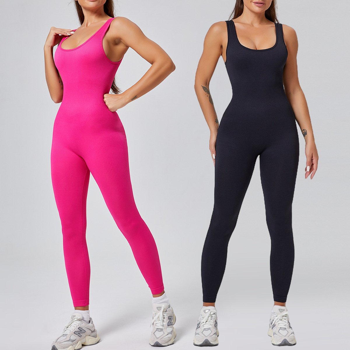 Threaded-knit Tummy-control Butt-lifting Form-fitting Breathable U-neck Bodysuit - Image 2