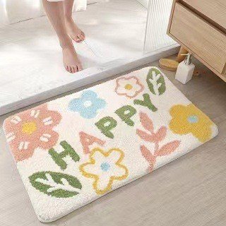 Bathroom Non-slip Decorative Cashmere-like Carpet Bathroom Absorbent Stain-resistant Floor Mat - Image 7