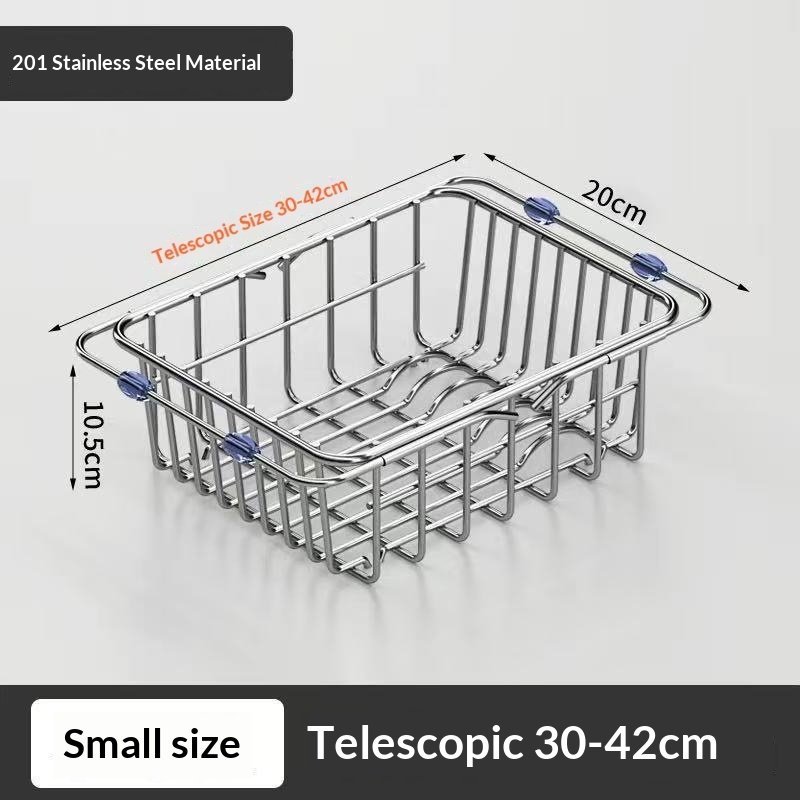 Stainless Steel Dish Basin Sink Drain Rack - Image 6