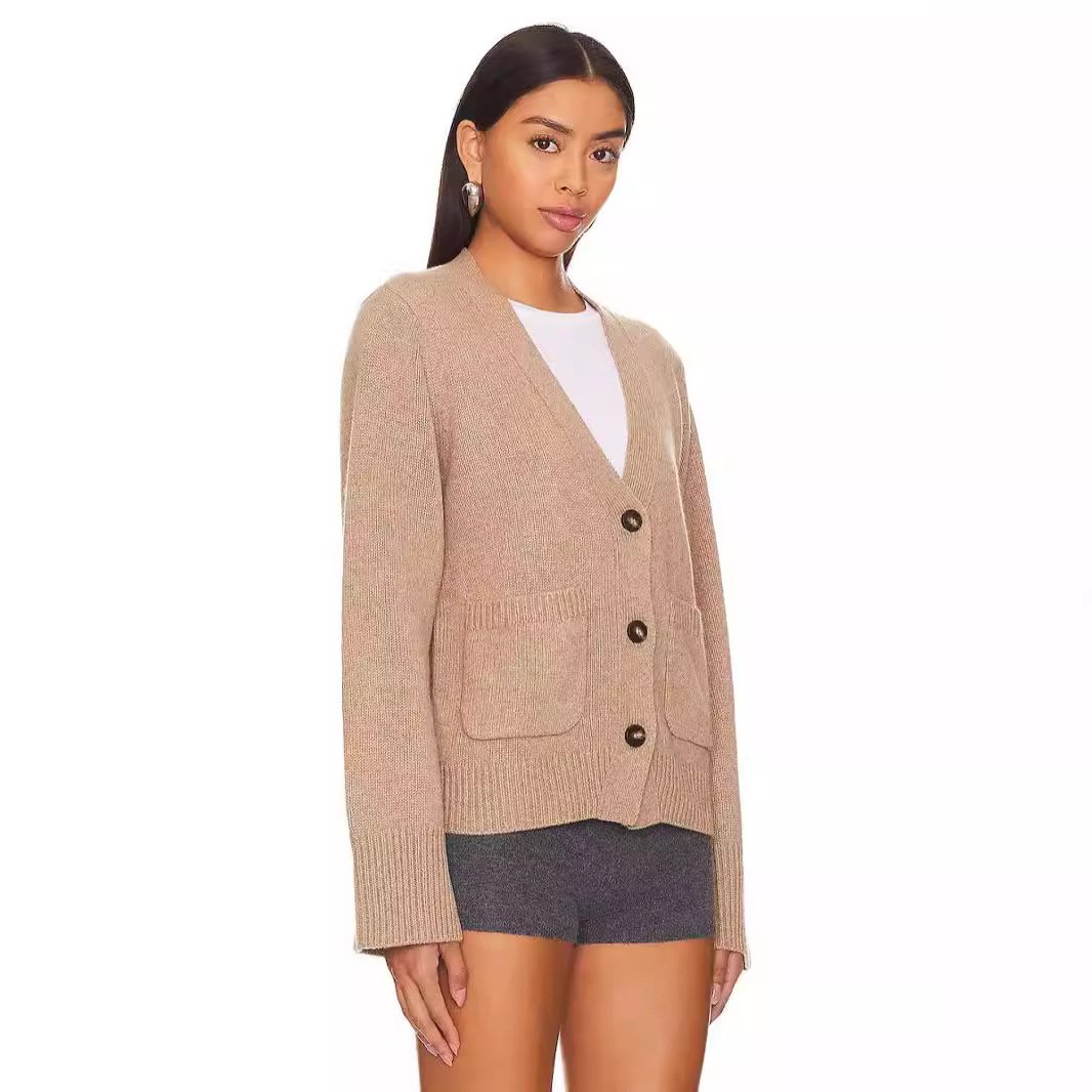 Autumn And Winter New Short Sleeve Solid Color Long Sleeve Casual Sweater For Women - Image 5
