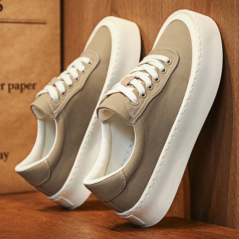 Mens Breathable Canvas Board Shoes With A Height-increasing Sole - Image 7