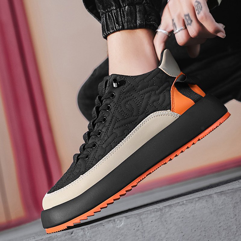 Trendy Color-blocked Sports Shoes Casual Lace Up Sneakers For Men Fashion Comfortable Versatile Thick-soled Walking Running Shoes - Image 6