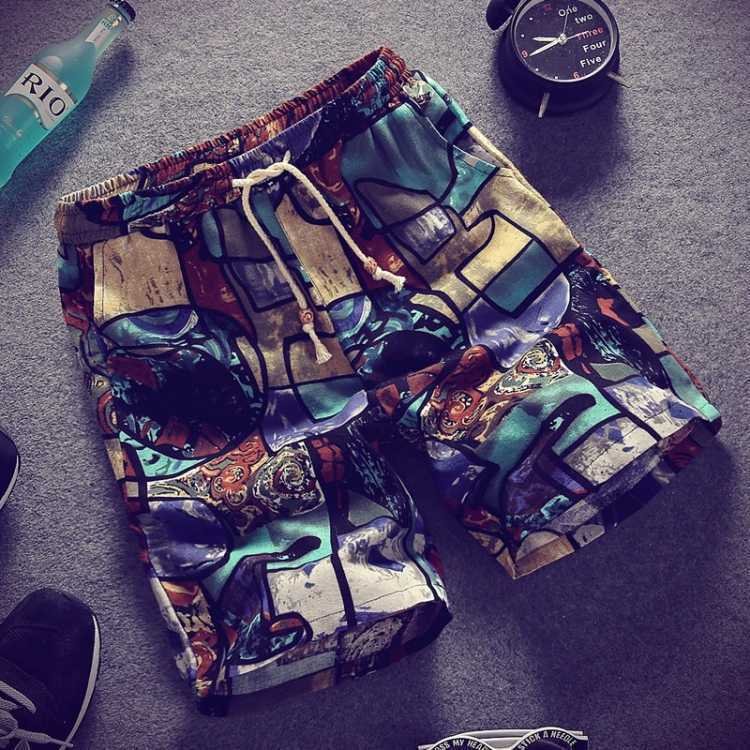 Linen printed five-minute shorts - Image 4