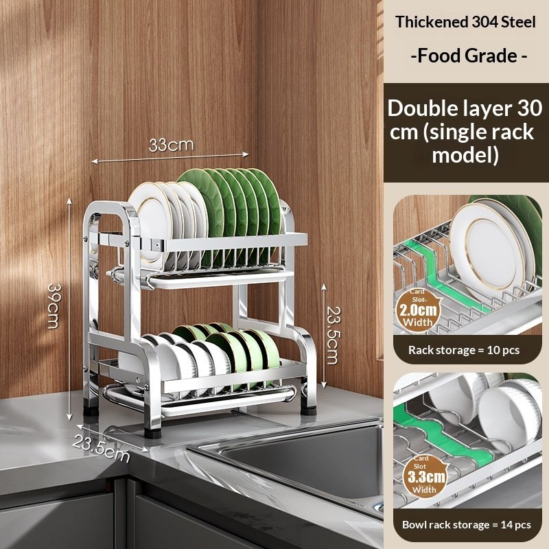 Kitchen Dish And Bowl Stainless Steel Rack - Image 7