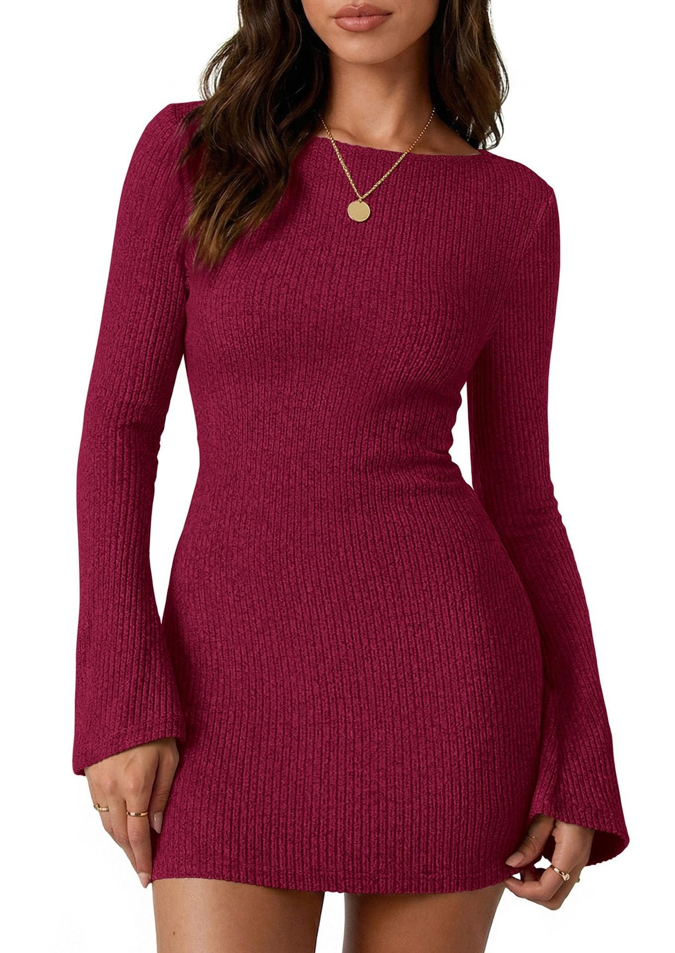 New AutumnWinter Womens Long Sleeve Knitted Dress - Image 6