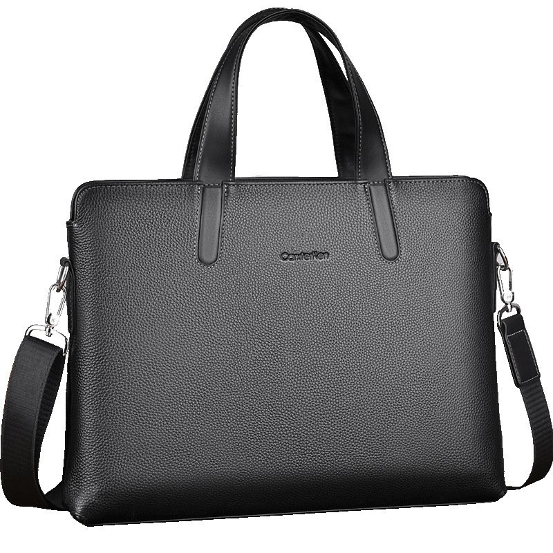 Large-capacity Crossbody Leather Briefcase - Image 4