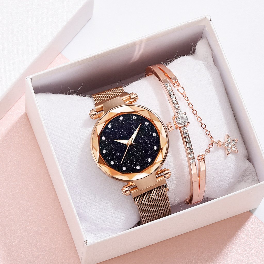 Luxury Women Watches Bracelet Set Fashion Elegant Magnet Buckle Ladies Starry Sky Watch Set Relogio - Image 7