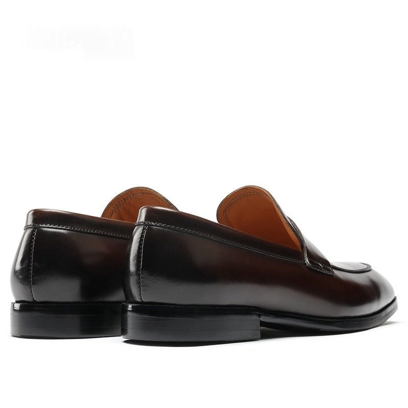 Mens Casual Leather Slip On Shoes Trendy For Summer - Image 4