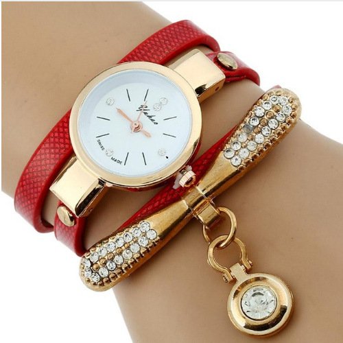 Gnova Platinum Fashion Luxury Brand New Women Rhinestone Gold Bracelet Watch Pu Leather Ladies Quartz Casual Wristwatch - Image 4