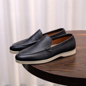 Mens Casual Shoes Made From Soft, Lychee-patterned Genuine Leather