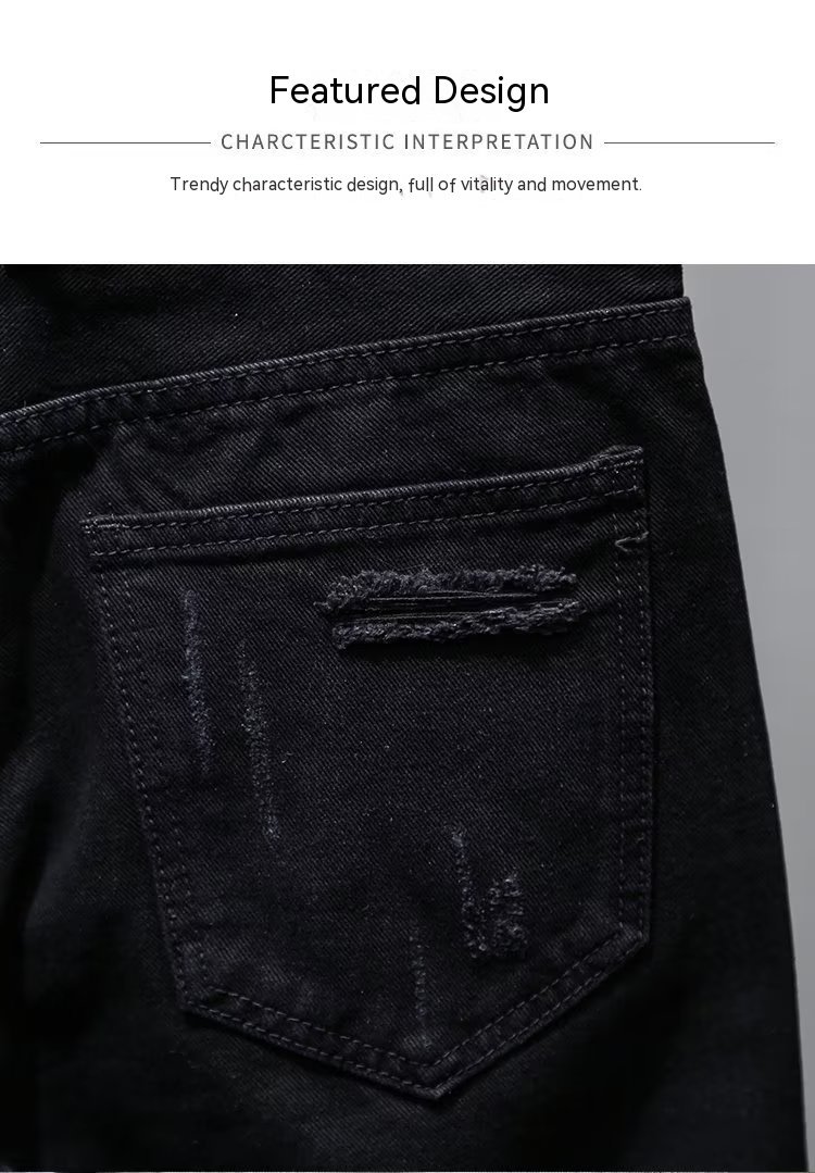 Summer Ripped Thin Denim Shorts Men - Image 8