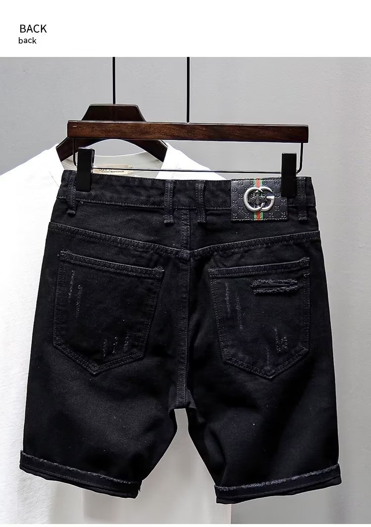 Summer Ripped Thin Denim Shorts Men - Image 7