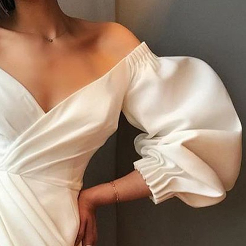 Bubble sleeve dress evening dress - Image 7