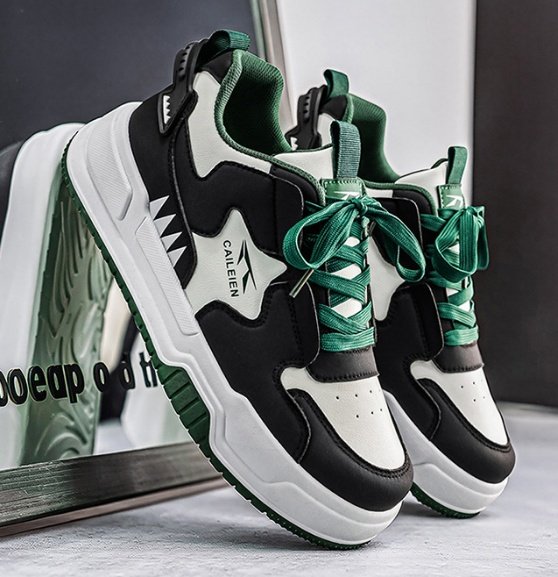 New Summer Men's Breathable White Sneakers, Trendy Versatile Thick Sole Sports Shoes, Casual Skate & Chunky Dad Shoes For Men - Image 3