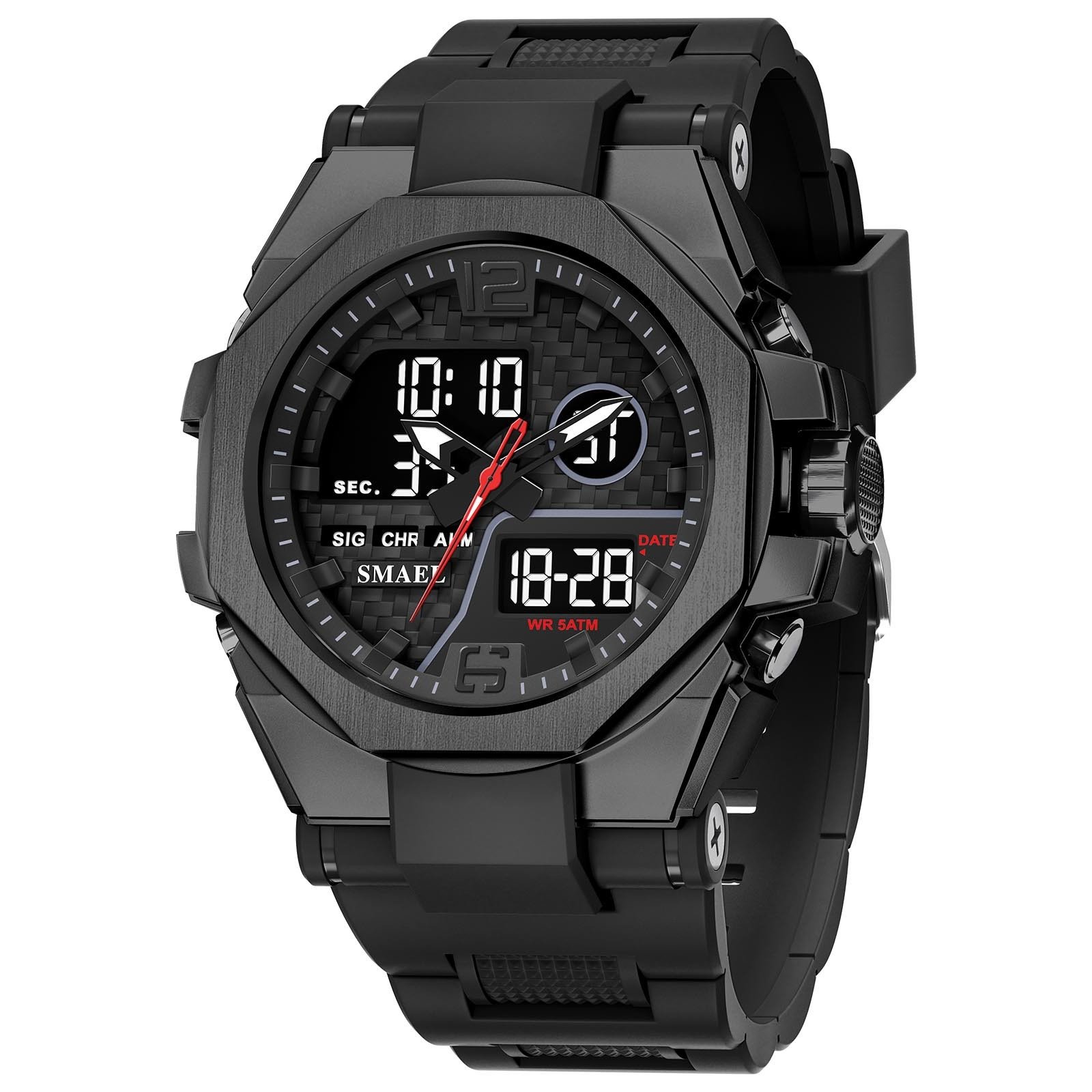 Mens Sports Outdoor Tactical Alloy Dual-Display Watch - Image 6