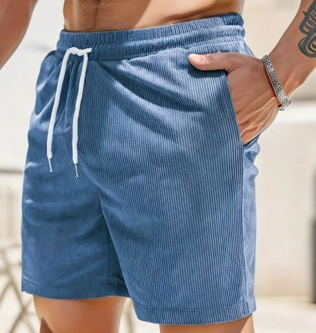 Plus-size Corduroy Beach Shorts For Men - Image 2