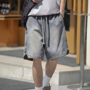Men's Denim Shorts Straight-Leg Casual Shorts