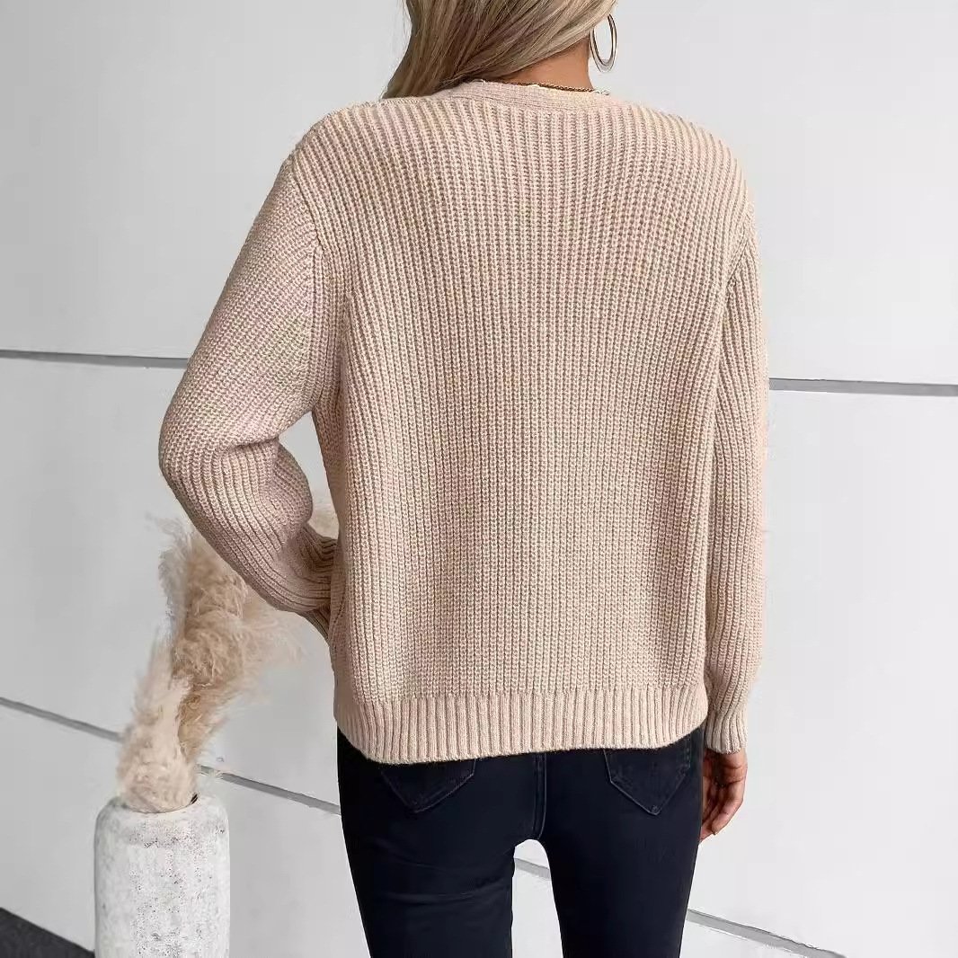 Vintage Single-breasted Sweater Women's Coat - Image 2