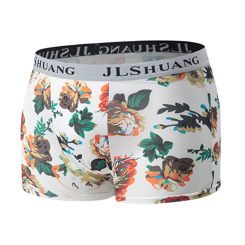 4-Pack Mens Fashionable Boxer Briefs With Floral Print - Image 3