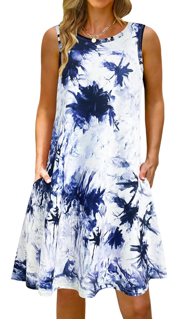 Printed Vest Pocket Dress Women - Image 5
