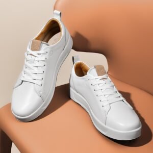 Casual Leather Shoes Comfortable And Versatilemens White Leather Sneakers