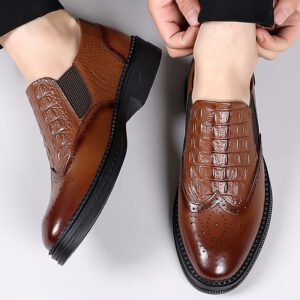 Mens Casual Dress Slip-on Leather Shoes