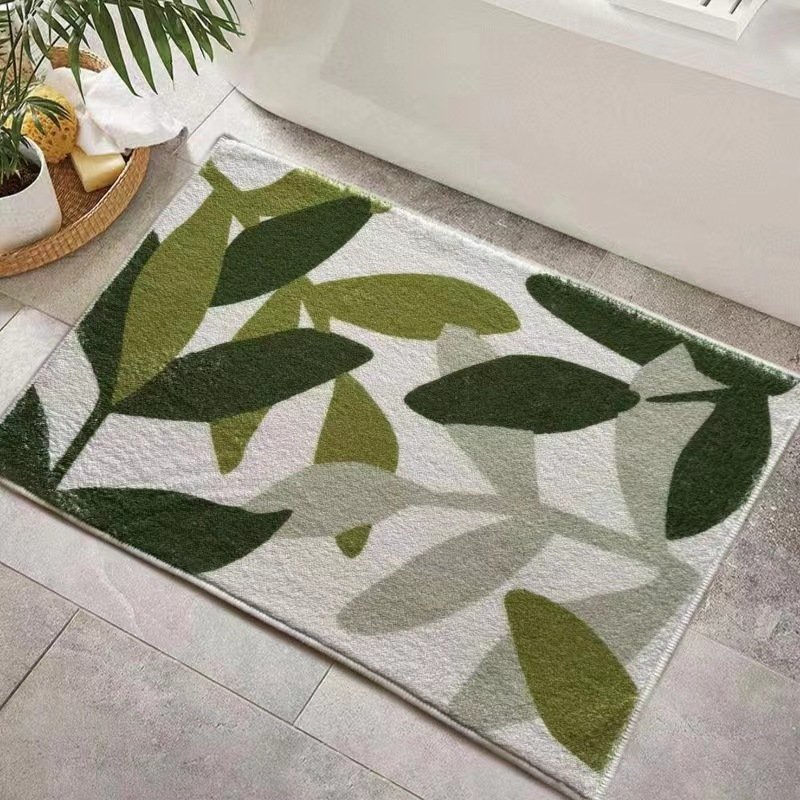 Bathroom Non-slip Decorative Cashmere-like Carpet Bathroom Absorbent Stain-resistant Floor Mat - Image 9