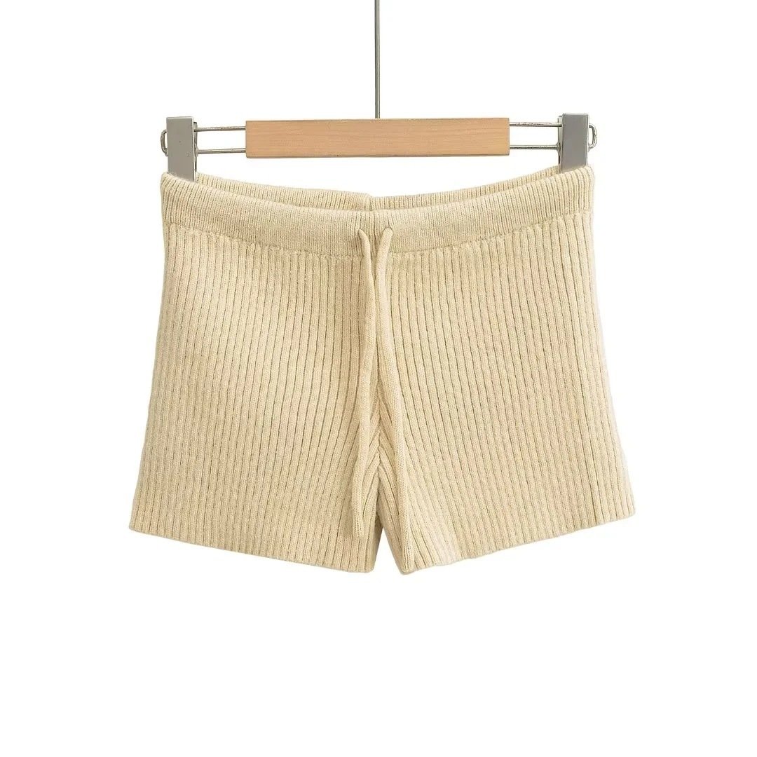 Elastic Elastic Hip Knitted Shorts Women's Knitted Shorts - Image 2