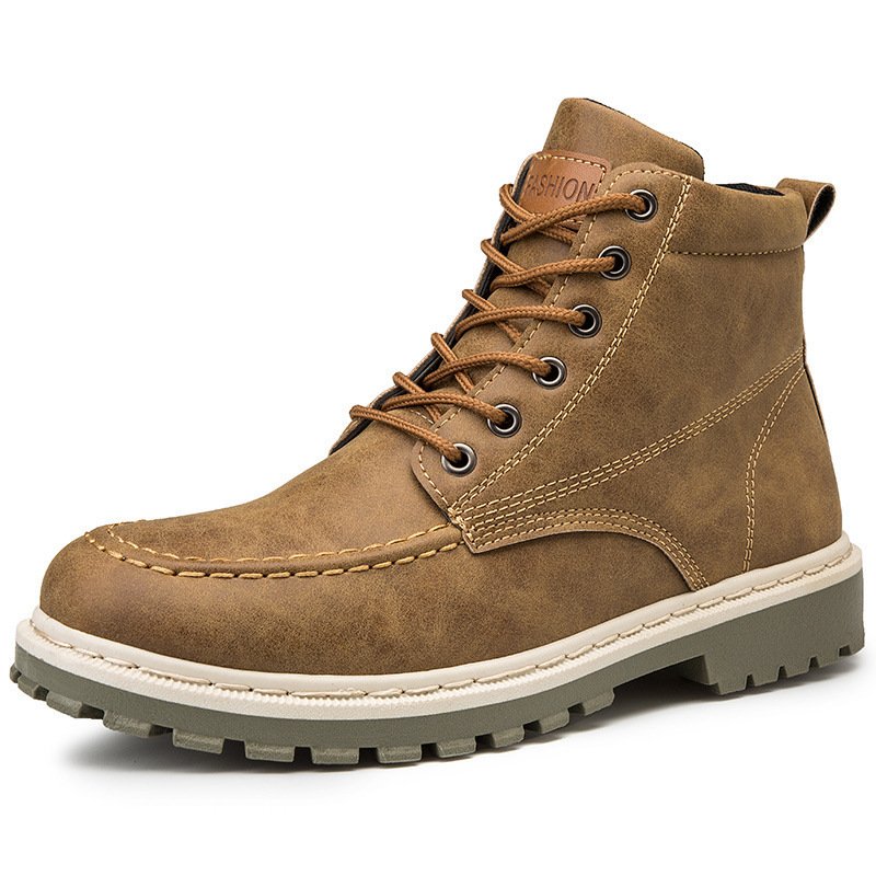 autumn new men's Martin boots trend high-top men's boots locomotive British men's shoes leather tooling boots students - Image 7