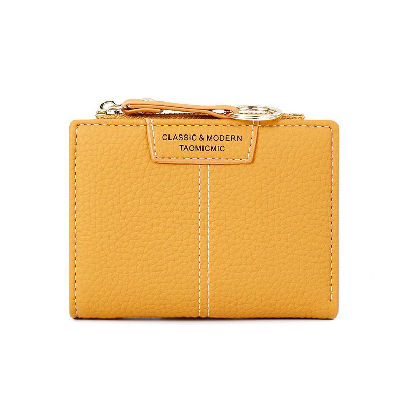 Yueqiankai women"s wallet multi card Keychain zero wallet women"s Korean version of solid color short women"s wallet - Image 2