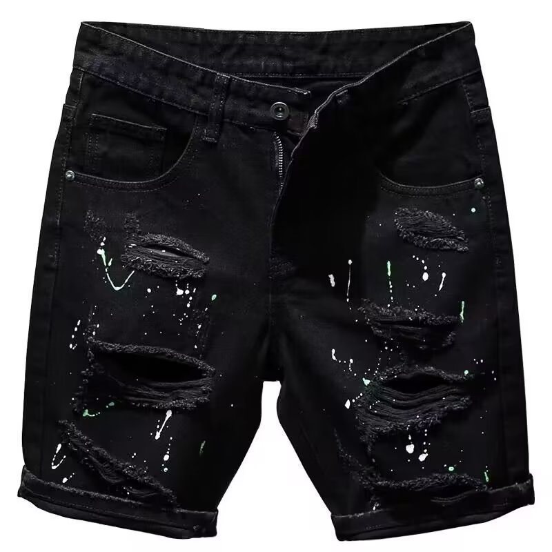 Summer Ripped Thin Denim Shorts Men - Image 4