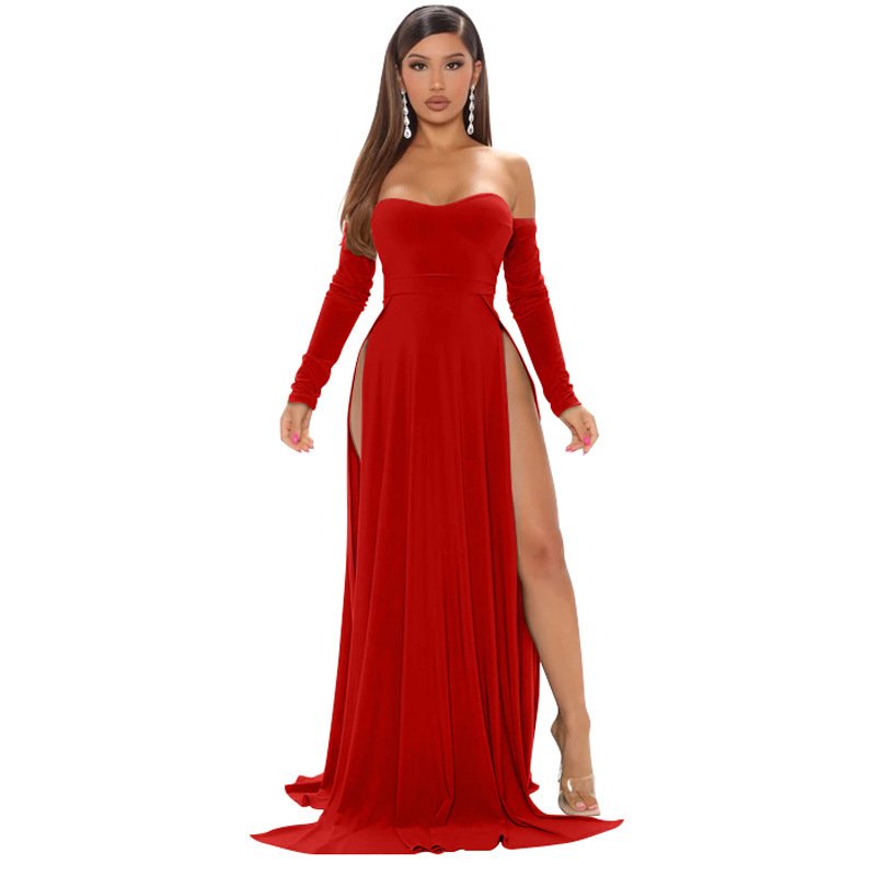 European And American Women's Sexy Split-end Mopping Evening Dress - Image 6