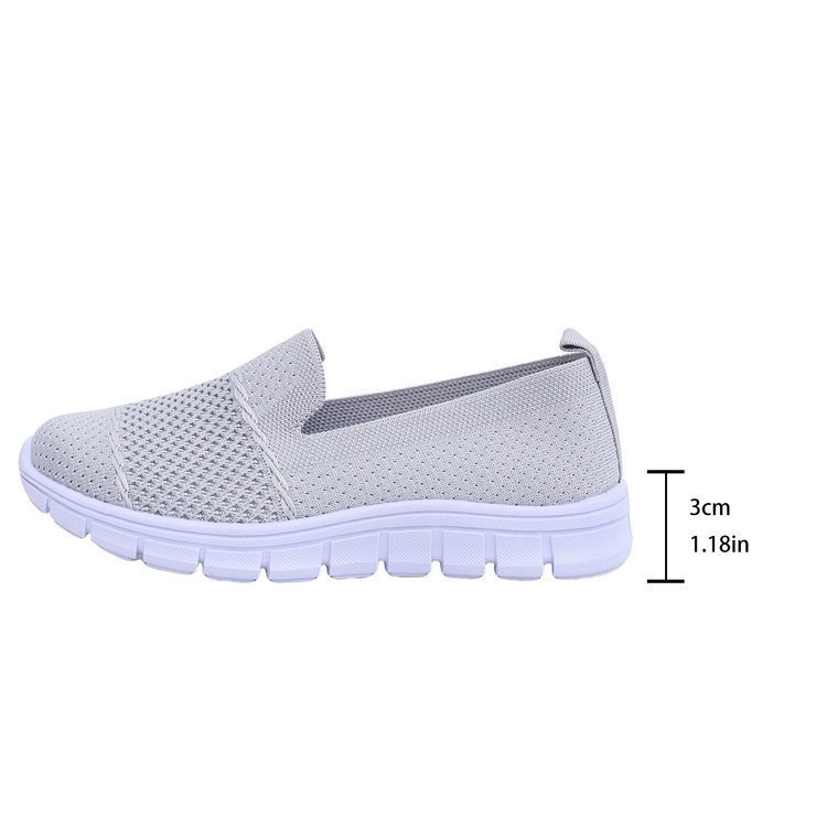 Mesh Breathable Flat Solid Color Casual Shoes For Women - Image 3