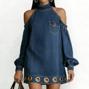 Loose-fitting Long-sleeve Denim Dress New Arrival