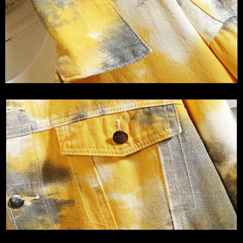 Camouflage color denim jacket men - Image 3