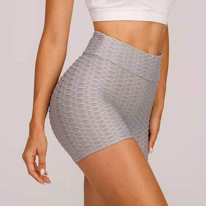 Yoga Pants Bubble Shorts Jacquard Yoga Sports Fitness Shorts Hip-fitting Shorts - Image 3