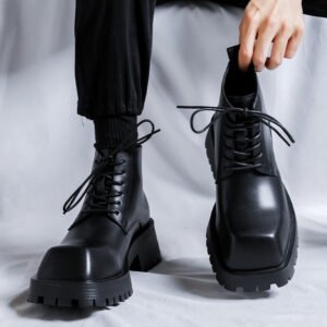 Men's British-style Thick-Soled Formal Shoes Rhino-Horn Derby Style