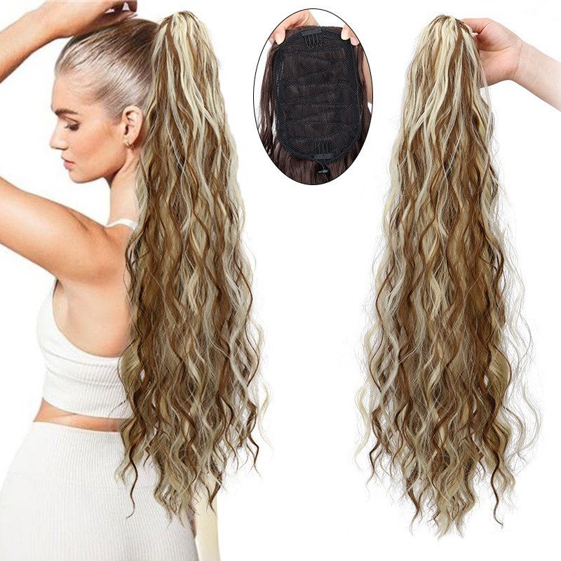 Water Ripple Long Curly Hair Fluffy Corn Curler Hair Extension - Image 6