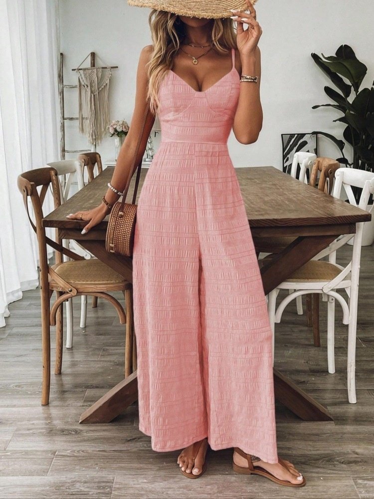 Fashionable Casual Jumpsuit With Shoulder Straps And A Bow Detail On The Back - Image 8