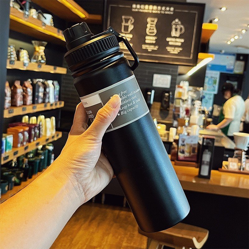 Portable Handle Stainless Steel Large Capacity Vacuum Cup - Image 2