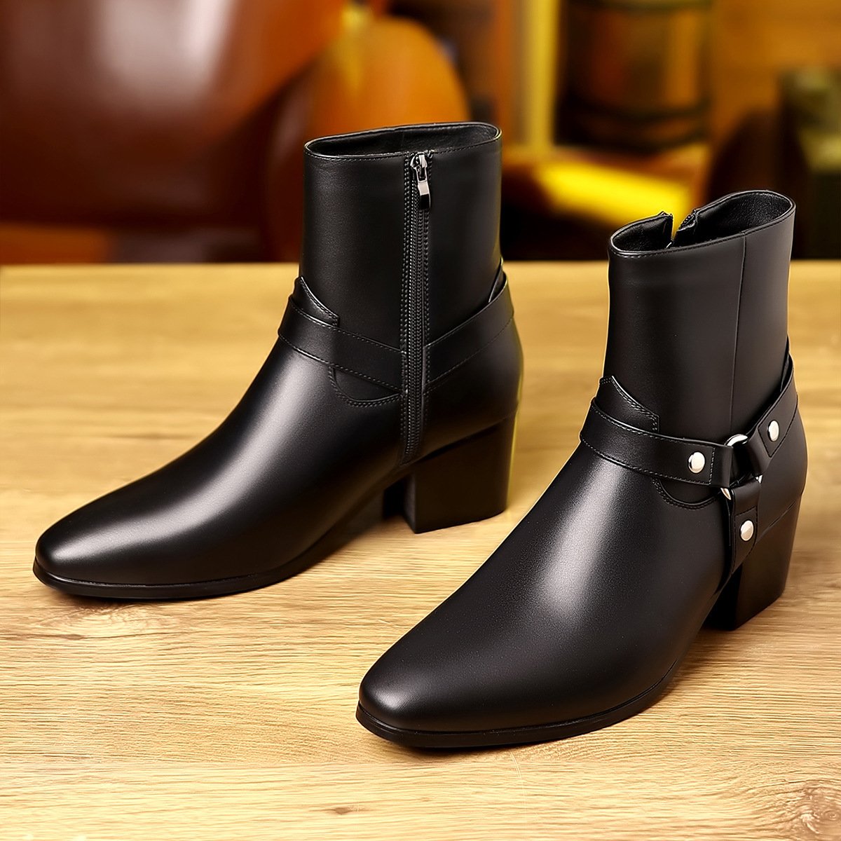 Fashionable British-style Pointed-toe Casual Mens Boots - Image 4