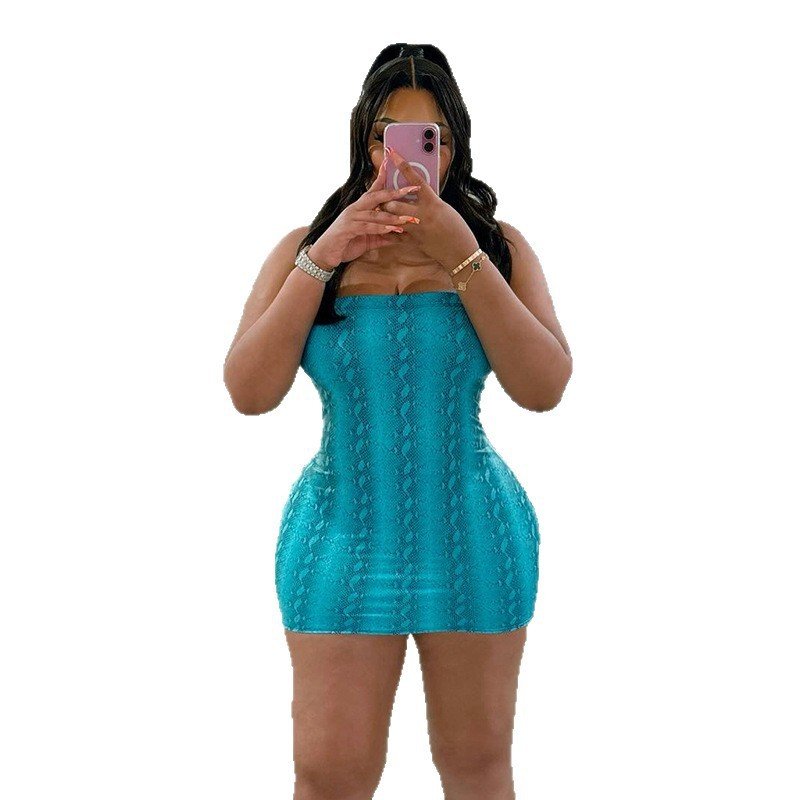 Printed Sexy Halter Backless Hot Girl Bodycon Dress - Image 4