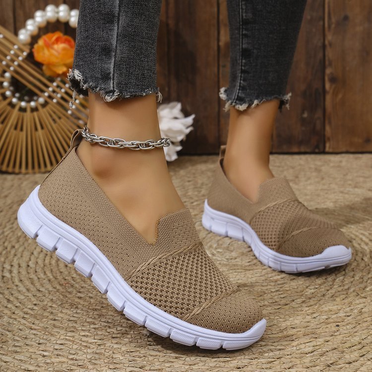 Mesh Breathable Flat Solid Color Casual Shoes For Women - Image 8